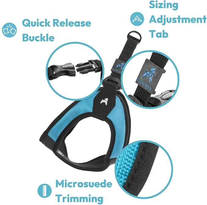 Gooby Escape Free Easy Fit Dog Harness, Step-in, Purple, Small | Patented escape-free frame; Contracts if they back out; Step-in easy on/off; Machine washable; Light POM leash ring - Image 5