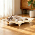 28" Extra Large Cat Scratcher Bed, Natural Sisal Lounge Cat Furniture | Scratch & Rest Design with Wooden Frame, Natural Sisal Scratching Surface, Cozy Lounge Chair for Indoor Cats by Famifit
