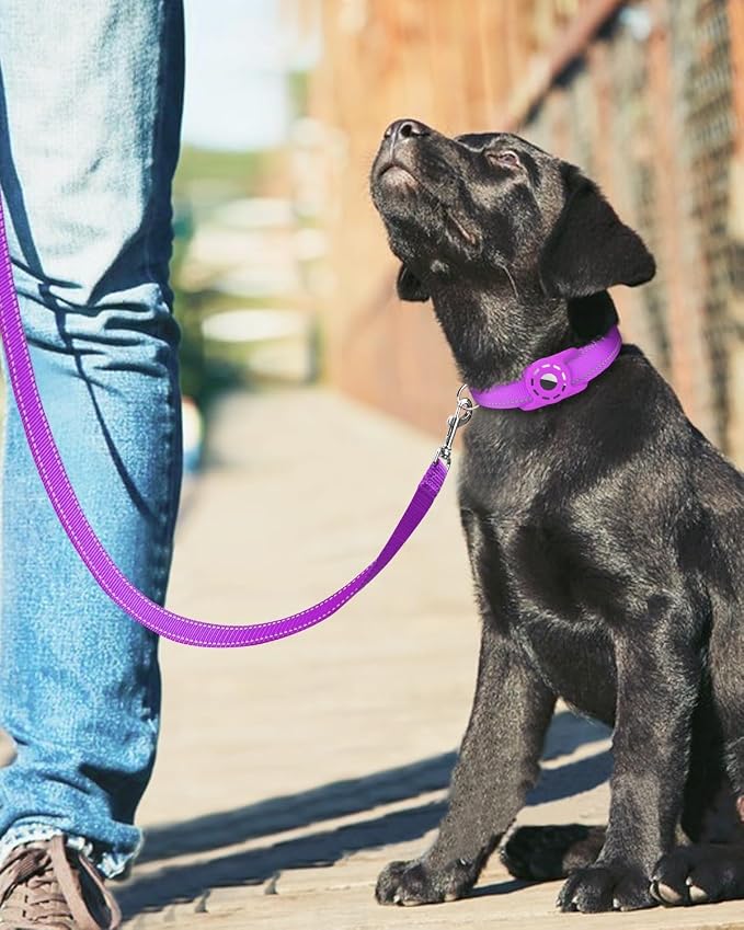 4FT Reflective Dog Leash, Padded Handle for Medium Large Dogs | Comfortable Nylon, Soft Handle Cushioning, Reflective Safety at Night, Training Leash for Park & Hiking (1in, Purple) - Image 6