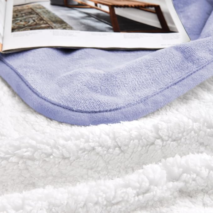 Soft Waterproof Blanket for Bed Couch Sofa, Lilac, 60x80 inches | Liquid Pee Proof Pet Blanket for Dog Puppy Cat, Reversible Sherpa Fleece Blanket for Couch Cover, Furniture Protector - Image 6