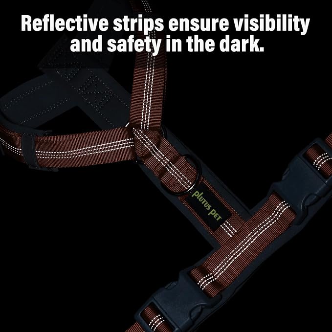 Plutus Pet No Pull Dog Harness, Adjustable Nylon Harness with Soft Padding | Reflective with Front Clip, Heavy Duty for Training and Walking, for Small Medium Large Dogs, Orange, S - Image 5