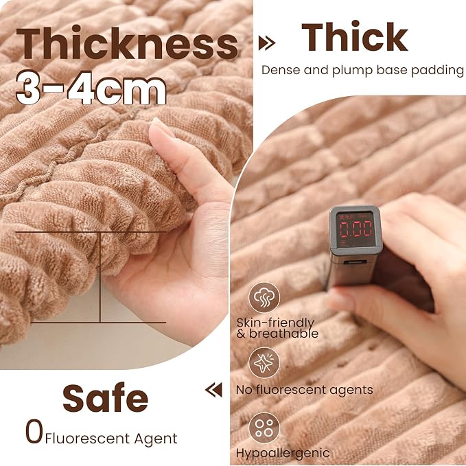 Couch Cover for Dogs Washable, Non-Slip Pet Couch Covers for Sofa, Fuzzy Dog Couch Cover Blanket, Thick, Soft, Plush Couch Cushion Covers for Sofa Protector (Coffee, 23.6" x 47.2"/60 x 120cm) - Image 3