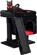 SYANDLVY Gothic Cat Tree with Coffin Bed for Indoor Cats, Cat Tower with Scratching Post, Modern Activity House for Large Cats, Condo with Board, Kittens Cave by SYANDLVY