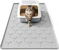 Bulkniu Silicone Cat Litter Mat, 24"x16", Raised Edge Waterproof, Grey | Litter Trapping & Recycling, Easy to Clean, Non-Slip, Durable Safe & Odorless, Paw Friendly by Bulkniu