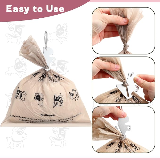 Affrolling 5 Pcs Leather Dog Poop Bag Holder Christmas Include 45 Scented Poop Bags Dispenser Cute for Travel Walking Dog Park and Outdoor Use(Pink) - Image 6