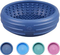 Dog Lick Bowl, Animire Freeze Lick Mat for Dogs, Non-Slip Slow Feeder Licking Bowl Enrichment Treat for Distraction Anxiety Relief, Food Grade Silicone, Dishwasher Safe(Dark Blue,L) by Animire