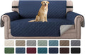 H.VERSAILTEX Reversible Loveseat Cover for 2 Cushion Couch Water Resistant Couch Cover for Dogs Non Slip Furniture Protector Cover with Elastic Strap for Pet Cat(Oversized Loveseat, Navy/Beige) by HVERSAILTEX