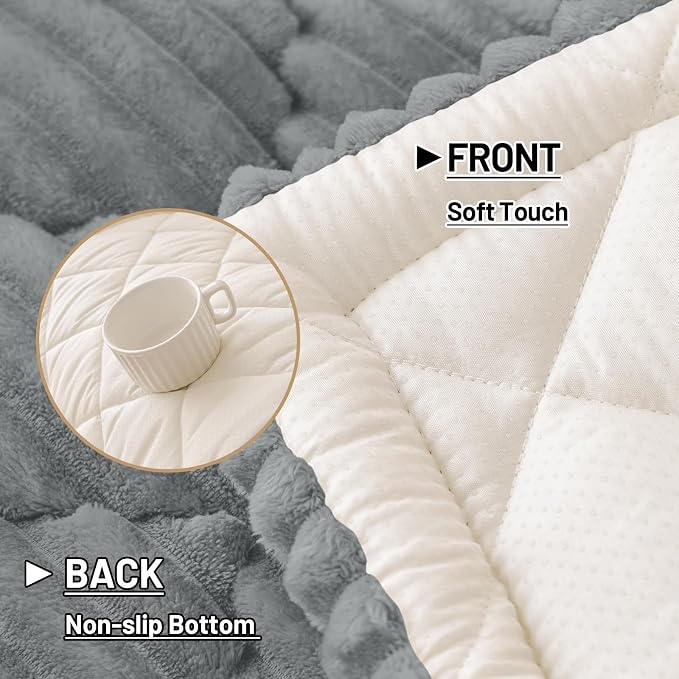 Smiry Couch Cover for Dogs Washable, Non Slip Fuzzy Pet Sofa Protector | Soft Thick Furniture Cover for Sofa, Loveseat and Sectional, Scratch & Pet Hair Resistant (Grey, 27.6" x 70.9") - Image 5