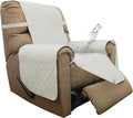 ISSUNTEX Double Protection 100% Waterproof Recliner Covers for Living Room, Reversible Furniture Protector Recliner Couch Sofa Slipcover for Dogs, Pets, Kids (Recliner, Ivory/Ivory) by ISSUNTEX