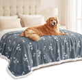 Luciphia Waterproof Dog Blanket Reversible Sherpa Fleece for Large Dogs Cat | Soft Print Pet Blanket Washable Pee Proof, Furniture Protector for Couch Sofa Bed Car, Cozy Throw(85" x 57", Grey) by luciphia
