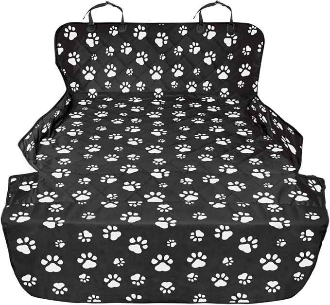 F-color SUV Cargo Liner for Dogs - Heavy Duty Trunk Cover for Midsize SUVs | Water Resistant Pet Cargo Cover with Bumper Flap, Non-Slip Trunk Mat, Dog Car Seat Cover Prevents Scratches Pet Hair Mud Dirt - Image 7