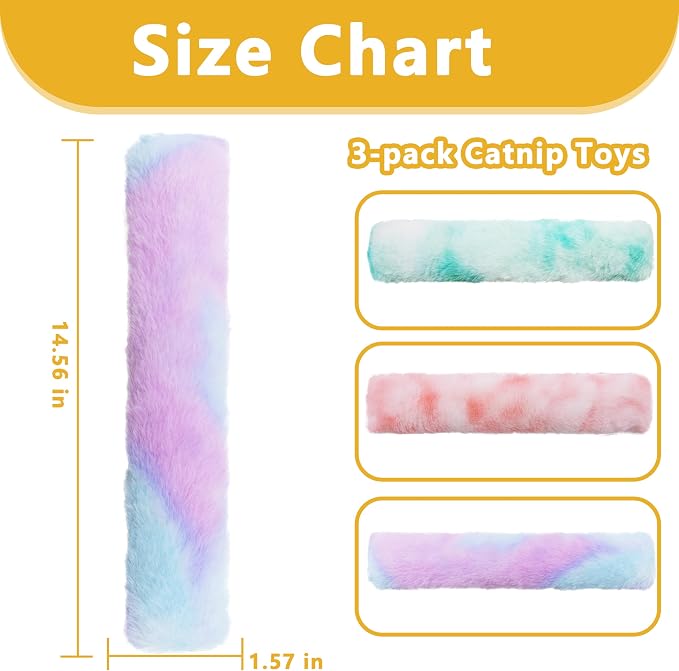 3 Pack Catnip Toys,Soft and Durable Cat Pillows Toys, Funny cat Toy | Rich Color Catnip toy, Cat toys for indoor cats, Indoor Interactive toy, cat kicker toy, Companion Toys for Cats (Pastel Set) - Image 2