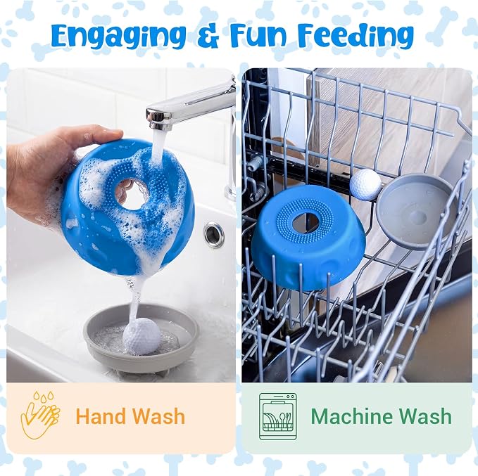Slow Feeder Dog Bowl with Interactive Roll Ball, Anti-Slip Dog Lick Bowl | Slow Feeder Bowl for Liquid Treats, Bone Broth & Yogurt, Anxiety Relief Boredom Puzzle Feeder for Small Medium Dogs - Image 5