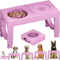 XIAZ Elevated Dog Bowls Large Breed Raised Dogs Bowl Stand Large/Medium Sized Dog Slow Feeder Dogs Bowls Food Water Stands 5 Heights Adjustable 9/11/12/14in Pet Feeder Dish Station by XiaZPet