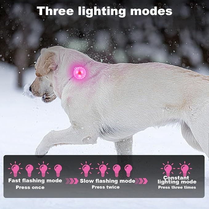 AHJ Dog Collar Light, 2 Pack Dog Safety Lights for Night Walking, USB-C Rechargeable Dog Light Clip-On LED for Kids' Backpacks, Dogs, Runners, Joggers, Cyclists, Camping & Hiking (Pink and Blue) - Image 5