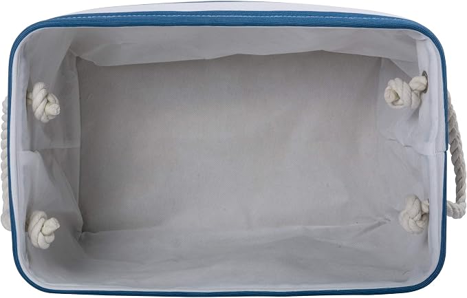 Bone Dry Pet Storage Collection Striped Paw Patch Bin, Large Rectangle, Navy - Image 4
