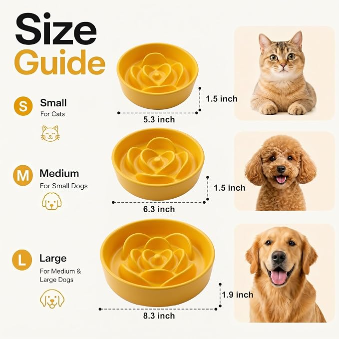 Casfuy Dishwasher Safe Ceramic Slow Feeder Dog Bowl, 8.3-in - Image 2