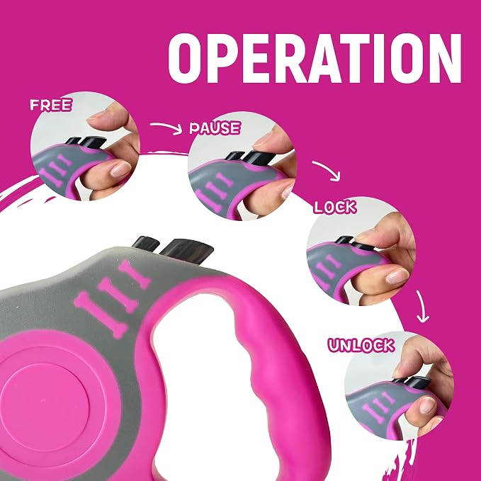 Retractable Dog Leash Automatic Telescopic Tractor Dog Tape | Pet Tape 10/16 FT Durable and Convenient, with Folding Bowl, Dispenser, Rubbish Bags, Suitable for Small and Medium Dogs - Image 4