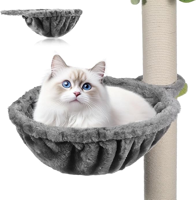 Toddmomy Cat Tree Hammock Round Deep Basket Replacement for Tower | 1Pc Soft Plush Nest Bed, Comfortable Resting Space, Scratching Post Furniture Accessory & Indoor Feline Lounger - Image 2