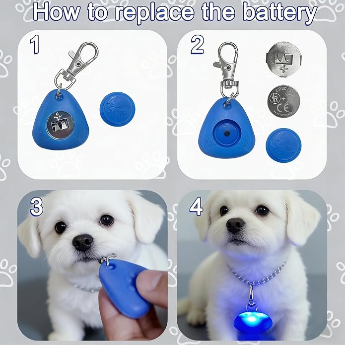 QUELIEN LED Dog Collar Light, Clip-On Dog Safety Light for Night Walking, High Visibility Light Up Dog Collar Accessory for Summer Camping & Hiking, Lightweight for All Pets, Blue - Image 2
