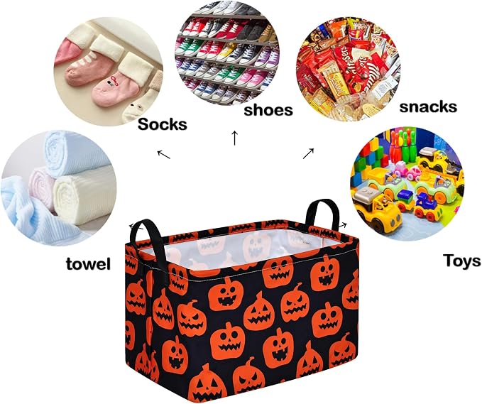Rectangle Gift Storage Basket Home Shelf Storage Basket Organizer Box Clothes Laundry Hamper Nursery Basket Laundry Basket with Handles - Image 7