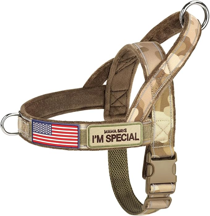 Forestpaw No Pull Dog Harness with Large Handle,Comfortable,L,Camo Brown | Adjustable Fits Chest 26-31",50-80 lbs,Slip On,Quick Release,Easy Control,Soft Padded,for Medium Large Dogs Walking Training by Forestpaw