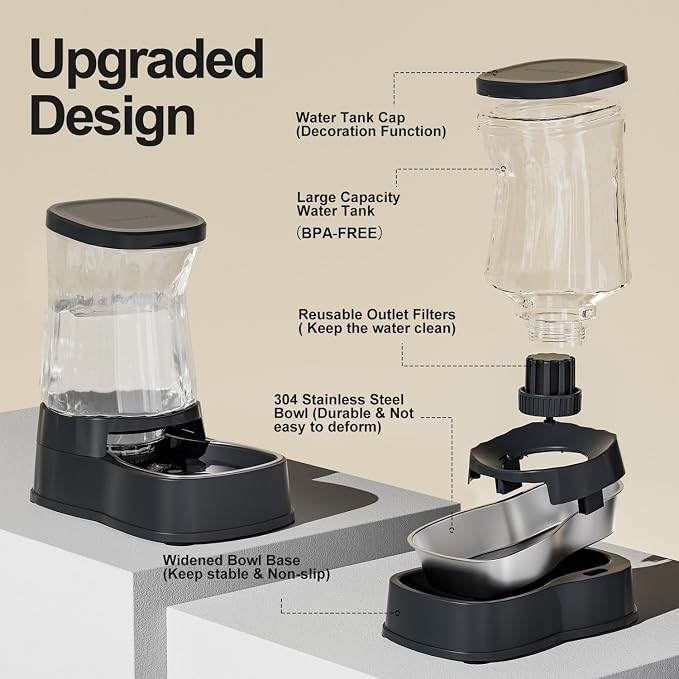 Gardner Pet Automatic Dog Water Dispenser Gravity Stainless Steel Water Waterer Feeder, 100% BPA-Free Large Capacity Water Feeding Bowls for Medium & Large-Sized Dogs,Cats, Other Pets -(2.1 Gallons) - Image 3