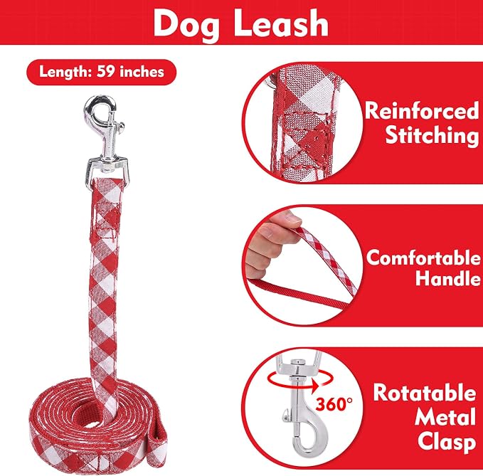 EXPAWLORER Step-in Dog Harness Small Sized and Leash Set | Cute Small Dog Harness No Pull Girl, Breathable Soft Mesh Padded, Adjustable Light Puppy Vest for Dogs Cats, Red S - Image 5