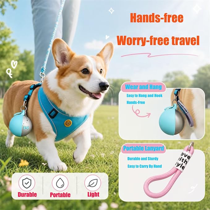 2 in 1 Portable Tumbler for Pet,2026 New 10Oz Stainless Steel Dog Water Bottle with Silicone Foldable Bowl - Image 3