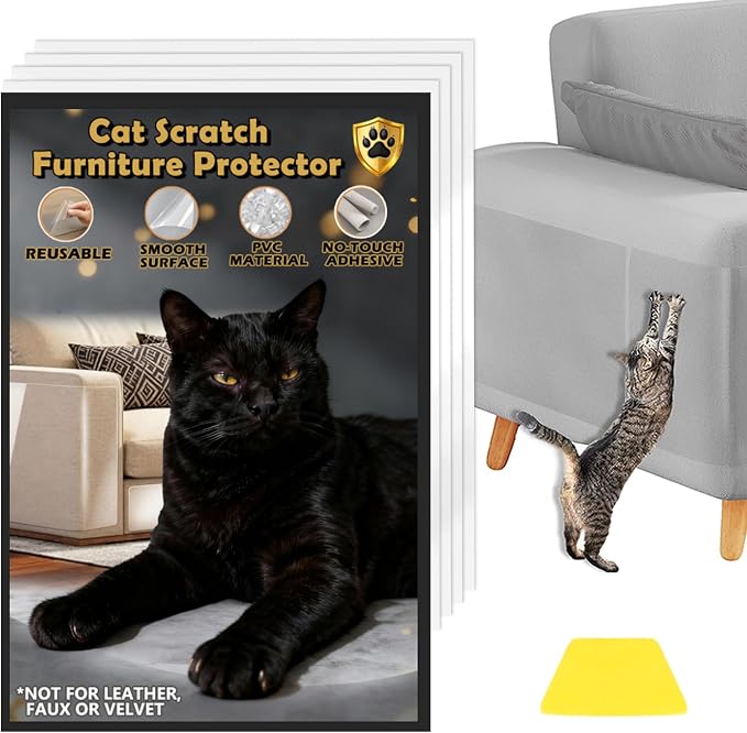 Cat Scratch Furniture Protector 14Pack Clear Anti Cat Scratch Protector, Single-Sided Self-Adhesive Furniture Cat Scratch Protector (14 Pack) by VCANIVR