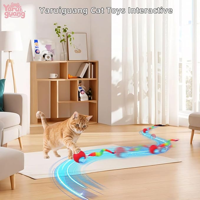 Interactive Cat Toy Ball, Smart Moving Pet Toy for Cats & Dogs | cat toys for indoor cats | speedy tail 2.0 cat toy|cat teaser toy|interactive motion activated cat toys| stimulating cat toys - Image 7