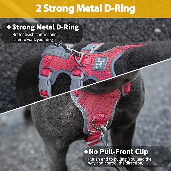 No Escape Dog Harness, Escape Proof Harness, Fully Reflective Harness with Padded Handle, Breathable, Durable, Adjustable Vest for Small Dogs Walking,Training,and Running Gear(Red,S) - Image 4