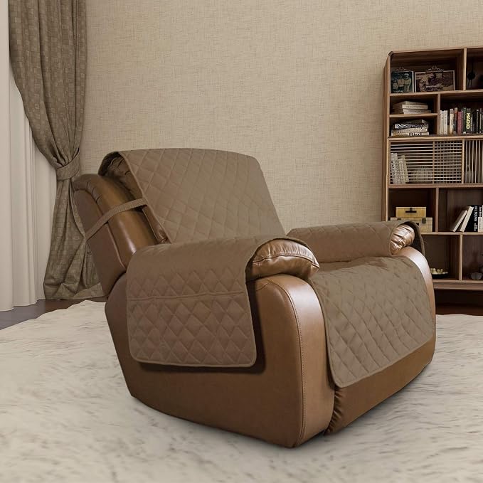 Easy-Going Reversible Couch Cover, Oversized Recliner, Camel/Ivory | Machine Washable Slipcover For Dogs, Water Resistant Furniture Mat For Living Room, Non-Slip Sofa Cover, Pet Friendly - Image 2