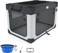 42 Inch Foldable Dog Travel Crate Black&White for Home and Car Use | Waterproof and Easy to Clean，Home & Car Use，Soft Blanket and Foldable Bowl,Storage Bag,Signature Card,Portable for Camping by Unknown