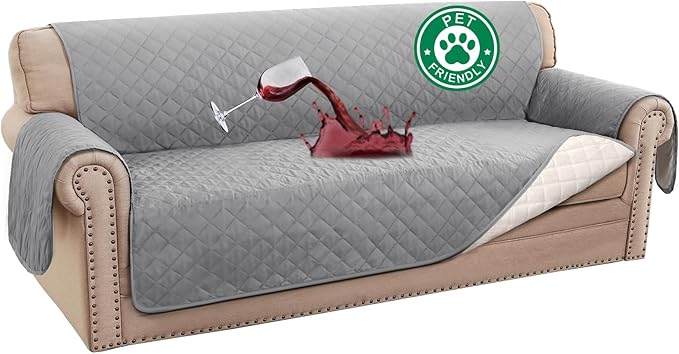 Turquoize 100% Waterproof Sofa Covers Couch Cover Sofa Cover for Dogs Couch Protector Triple Non-Slip Sofa Slipcover for 3 Cushion Couch Furniture Protector for Pets, Kids,Dog (Sofa 70", Dove Gray) by Turquoize