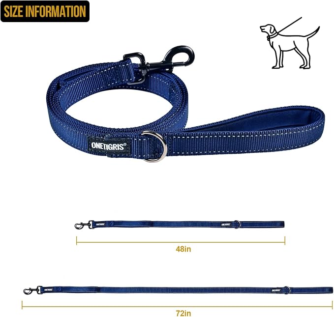 OneTigris No-Pull Dog Leash with Handle for Medium Large Dogs (Blue, 6FT) | Durable lead built for training & daily walks. Ideal drag line for strong pullers and large breeds like bully dogs. - Image 3