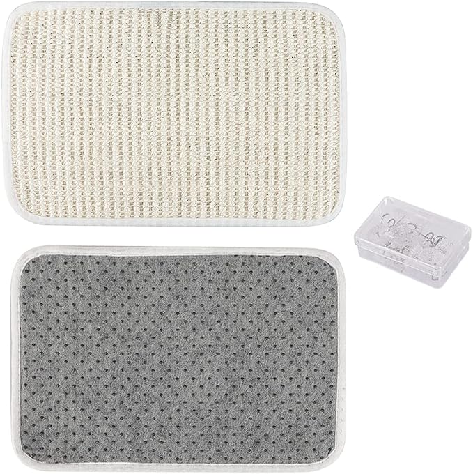 2PCS Cat Scratcher Mat Sofa Protector Natural Sisal Cat Scratching Mat Cat Scratch Couch Bed Corner Cover Heavy Duty Couch Guard Easy Installation Scratch Pad Grinding Claws(Beige Small) - Image 5
