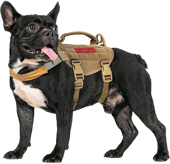 OneTigris Tactical Dog Harness XS Small Dog Vest with Handle | Military XS dog harness with vertical control handle. Soft fleece padding & quick-release. Ideal for training & walks. by OneTigris