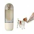 Portable Dog Water Bottle with Food Container, 2-in-1 Pet Water Dispenser & Travel Bowl, Leak-Proof Puppy Water Bottle for Small Dogs & Cats, Perfect for Walking, Hiking, Dog Mom Gifts (Beige) by Unknown