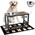 ADENGL Elevated Dog Bowls,16inch Tall Pet Bowl Holder, Raised Bowl Stand with 2 Stainless Steel Bowls (68oz) and Spill-Proof Mat, Dog Feeder for Large Extra Large Breeds by ADENGL