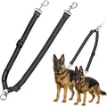 MingXpet Double Dog Leash for Two Dogs, No Pull Dog Leash, 360° Swivel No Tangle for Large Dogs Walking & Training, Shock Absorbing Reflective Bungee, Black by MingXpets