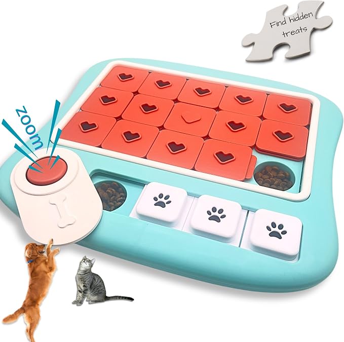 Dog Puzzles for Smart Dogs,Level 3 Interactive Dog Treat Puzzle for Iq Training, Dog Puzzle Toy for Large Medium Small Dogs with Squeaky Dog Button Design by DUDULOVY