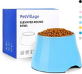 Dog Bowls,Cone Friendly Non Slip Single Dog Bowl with Stainless Steel Inner, Raised Bowls for Small and Medium Dogs Spaniel Dogs Long Ear, High Capacity, L/3 Cups Aqua Blue by Petvillage