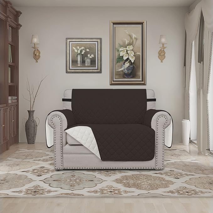 Easy-Going Reversible Couch Cover, Oversized Chair, Chocolate/Ivory | Machine Washable Slipcover For Dogs, Water Resistant Furniture Mat For Living Room, Non-Slip Sofa Cover, Pet Friendly - Image 2