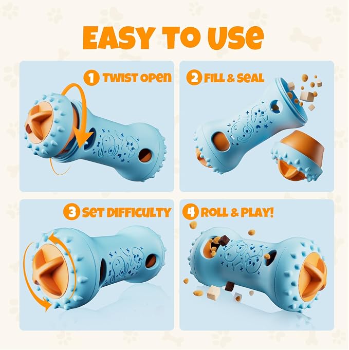 FOXMM Interactive Treat Dispensing Dog Toys – Adjustable Puzzle Toy | To Keep Dogs Busy, Enrichment, Mental Stimulation, Cognitive Fun and Boredom Buster for Puppy Teething, Small & Medium Dogs - Image 7