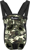 Pawaboo Pet Front Carrier Backpack for Small Medium Dogs | Legs Out Easy-fit,Adjustable Straps,Hands-Free,Soft Padded Support for Travel Hiking Cycling Camping,Camouflage,M by Pawaboo