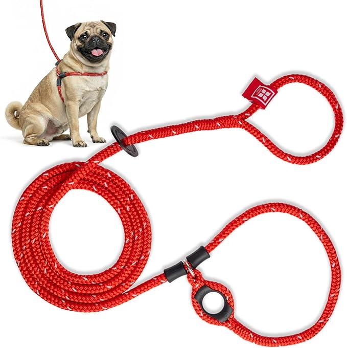 Harness Lead No Pull Dog Harness and Leash Set, Anti Pull Dog Harness, One-Piece Cushioned Rope Safely Prevents Escaping and Pulling (Small/Medium, Red/Reflective) by HarnessLead