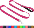 Taglory Reflective Dog Leash for Medium Large Dogs, 1in x 5ft, Hot Pink | Ideal for Night Walking, Strong for Sudden Pulls, Lightweight & Gentle on the Neck, Soft Padded Handle by Taglory