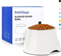 Dog Bowls,Cone Friendly Non Slip Single Dog Bowl with Stainless Steel Inner, Raised Bowls for Small Dogs Spaniel Dogs Long Ear, High Capacity, M/2 Cup White by Petvillage
