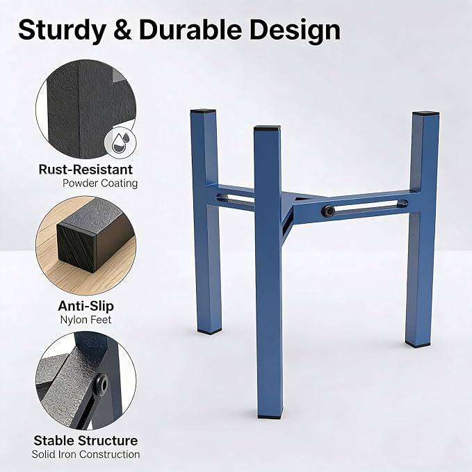 Elevated Cat Bowl Stand Good for Senior Cats Digestion Arthritis Relief - Adjustable Metal Feeder Riser, Fits 5.1-7.45” Round Bowls (No Bowls)（Blue） - Image 6
